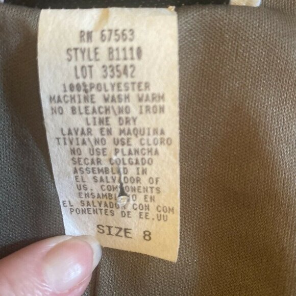 Vintage Y2K S.L. Fashions Dress Women 8 Green Floral Embroidered Maxi Boho Fairy - Picture 12 of 12